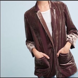 Anthropologie Cartonnier Velvet Blazer Jacket